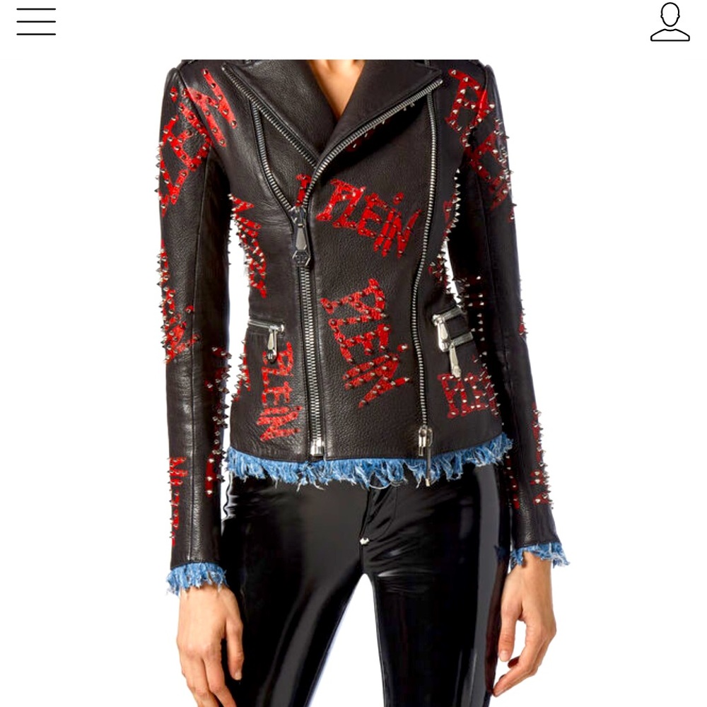Phillip Plein leather, studded jacket
